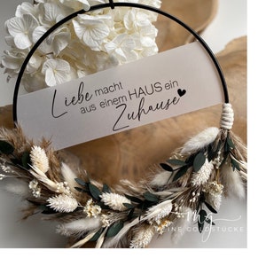 TÜRKRANZ Eukalyptus BOHO Trockenblumen Flower Hoop personalisiert Geschenk Hochzeit Geburtstag Kranz Bild 2