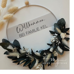 Door wreath | Eucalyptus white | Dried flowers | Flower Hoop | Personalized | Gift | Wedding | Birthday | Wreath