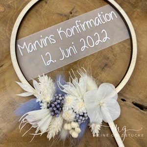 Cake Topper personalisiert mit Trockenblumen Geburtstag Taufe Hochzeit Geschenk Caketopper Konfirmation Meine Goldstücke Bild 2