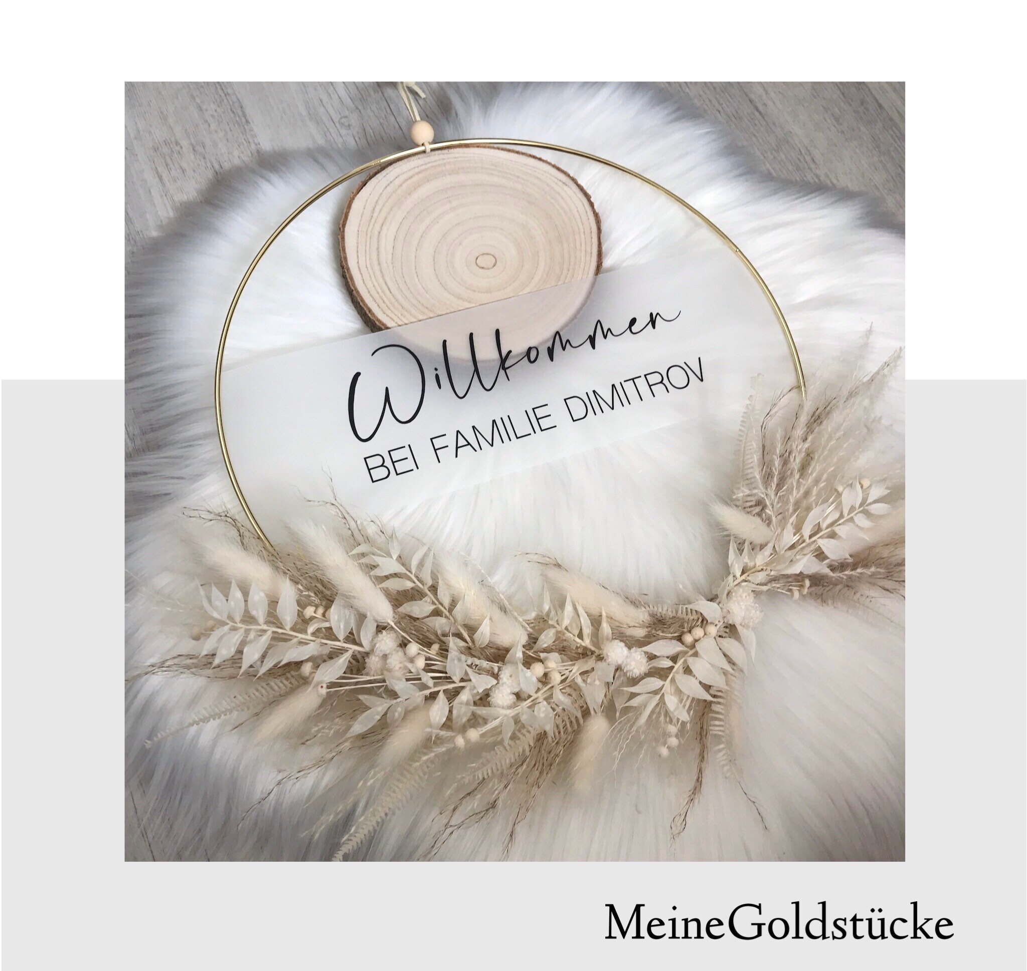 TÜRKRANZ Beige Tone in Tone | Loop | Dried flowers | Floral | Hoop | …