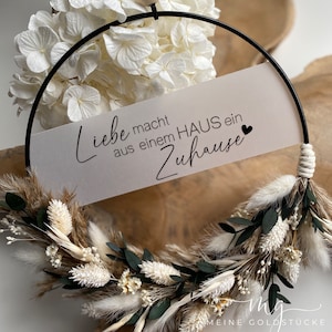 DOOR WREATH Eucalyptus BOHO Dried flowers Flower Hoop personalized Gift Wedding Birthday Wreath image 1