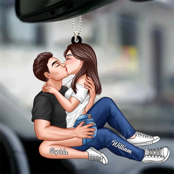 Sexy Couple Kissing Valentine‘s Day Gift Personalized Car Hanging Ornament