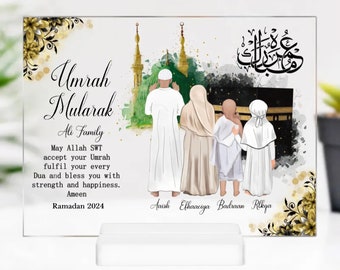 Gepersonaliseerde Umrah Mubarak geschenken, Islamitische Geschenken, Hajj Mubarak cadeau, Umrah Kaaba, Ramadan Mubarak Acryl Plaque