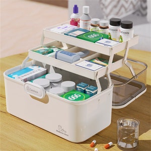 Three-layer Folding Medicine Box Household Large-capacity Multi-layer ...