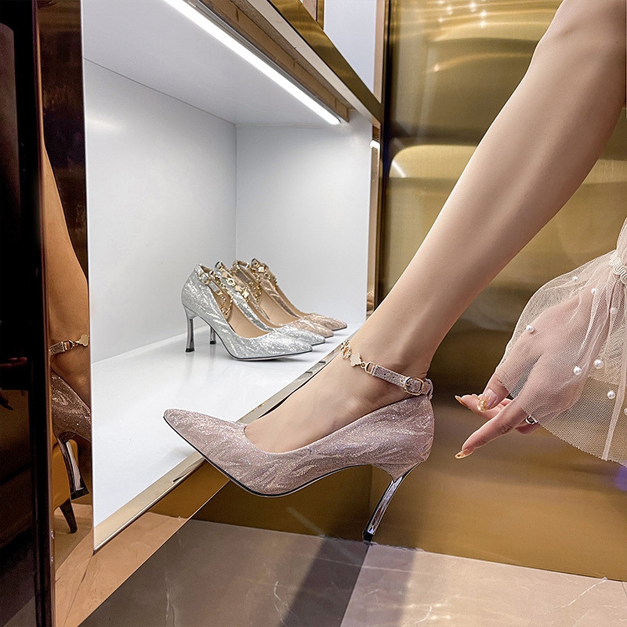 Rose gold boots sale Clearance