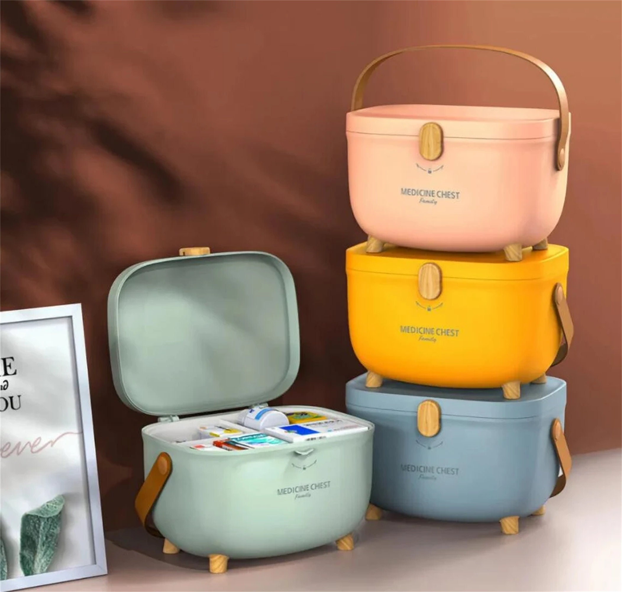 Oval Doublelayer Large Medicine Box, Home Storage Medicine Box, Large