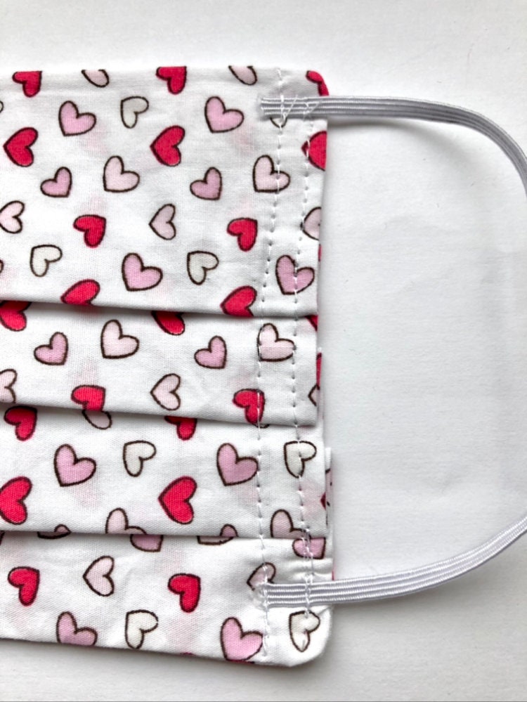 Reusable Heart Face Covering Love Hearts Red/white Cotton Etsy UK