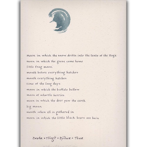 Poema lunar de Omaha, Tlinglit, Ojibwa y Tewa