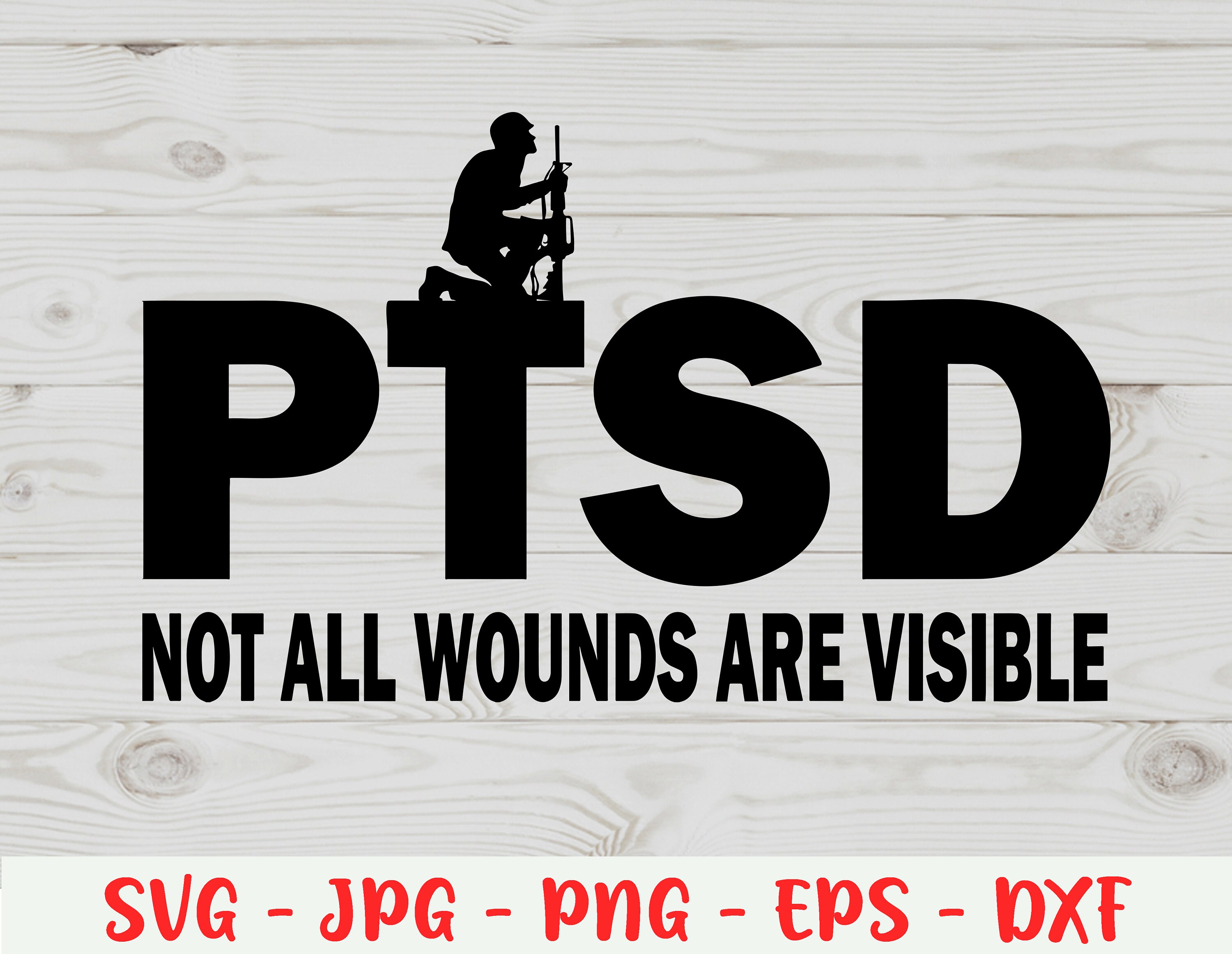 PTSD Male Soldier Armed Forces Military Svg Jpg Png Eps Dxf Etsy