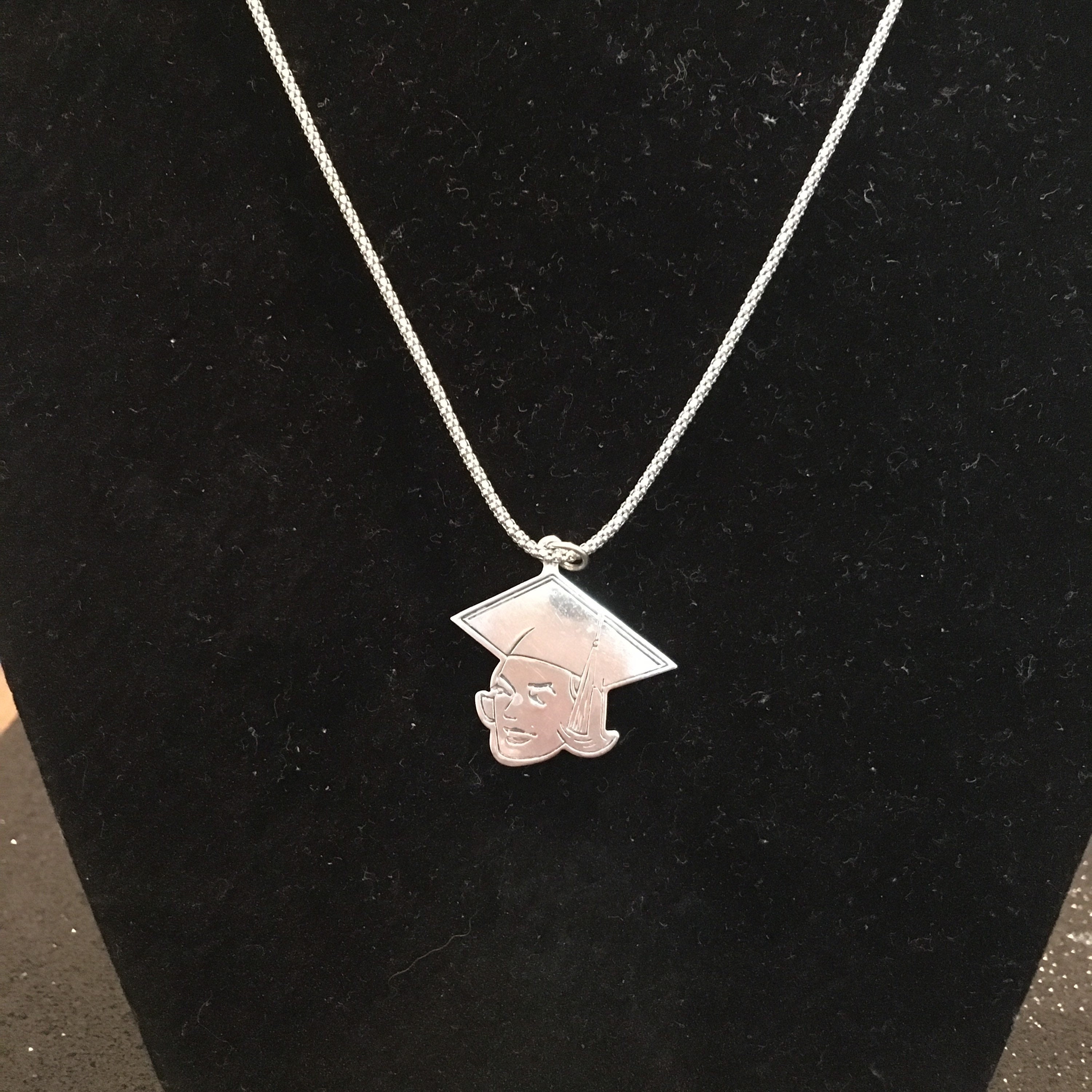 Vintage Sterling Silver Graduation Charm Necklace Etsy