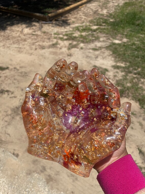 Epoxy Hand-shaped ashtray, jewelry holder