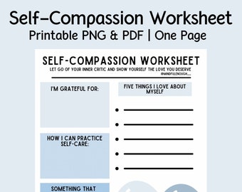 self love worksheet etsy