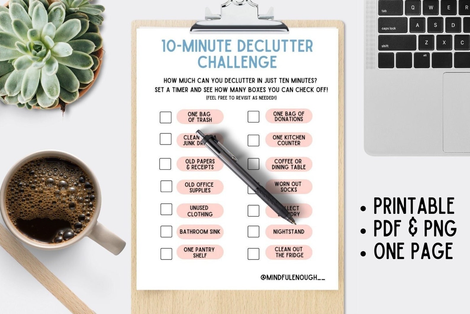 Printable Declutter Challenge Checklist Minimalism Challenge Printable Declutter Challenge Checklist Minimalism Challenge