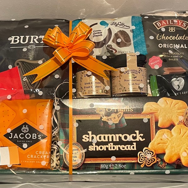 Irischer Geschenkkorb | Irland Snack Geschenk | Geschenkdose aus Irland | Irisches Kleeblatt | St Patrick’s Day Snackbox | Irische Geschenk |