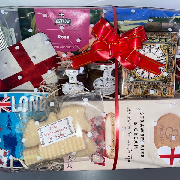 English Luxury Themed Food Gift Hamper | Taste of England Food Gift Hamper | English Red Rose Card | St George’s Gift | St George’s Day
