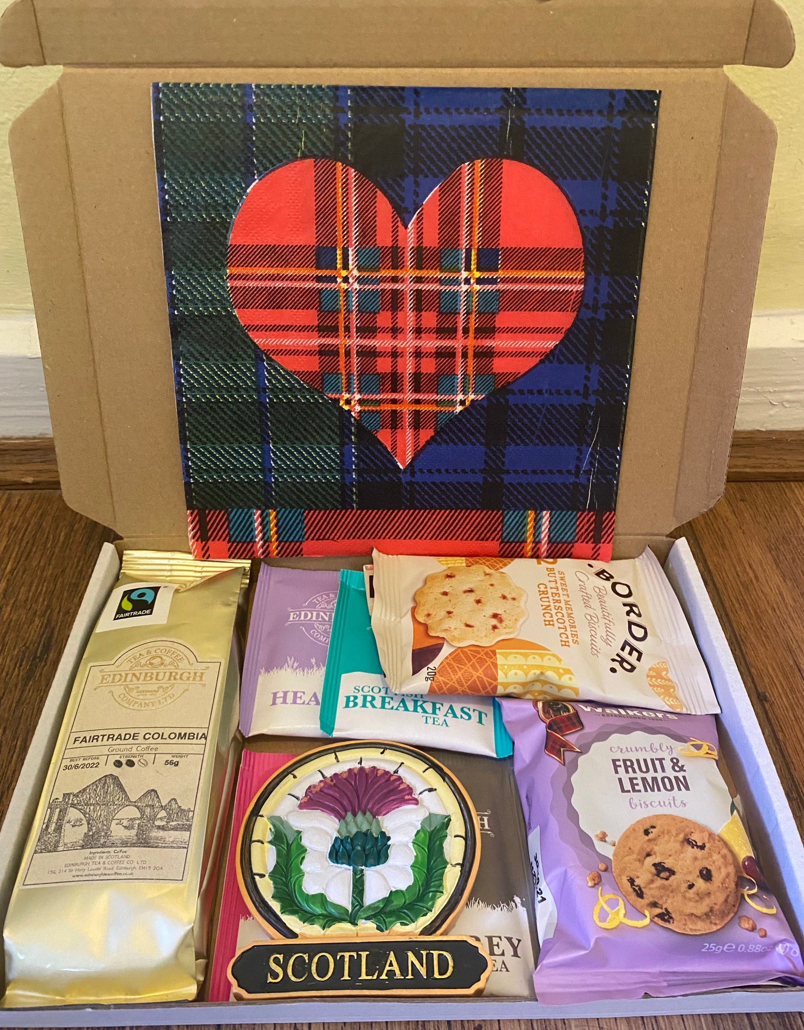 Scottish Small Letter box Gift Tea Coffee Biscuit Gift / Etsy