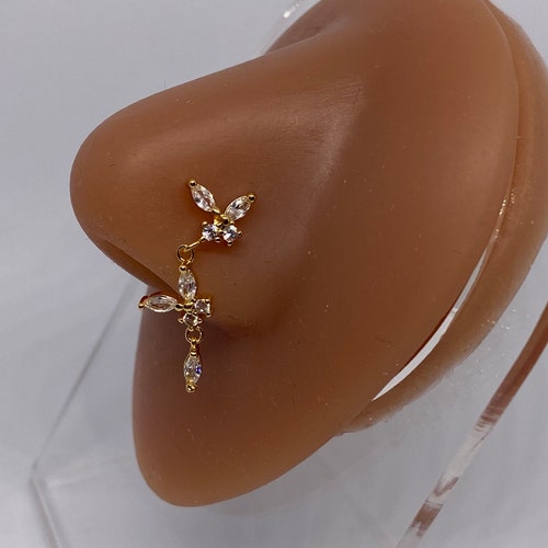 Butterfly Nose Ring Nose Ring Butterflies Crystal Nose Etsy