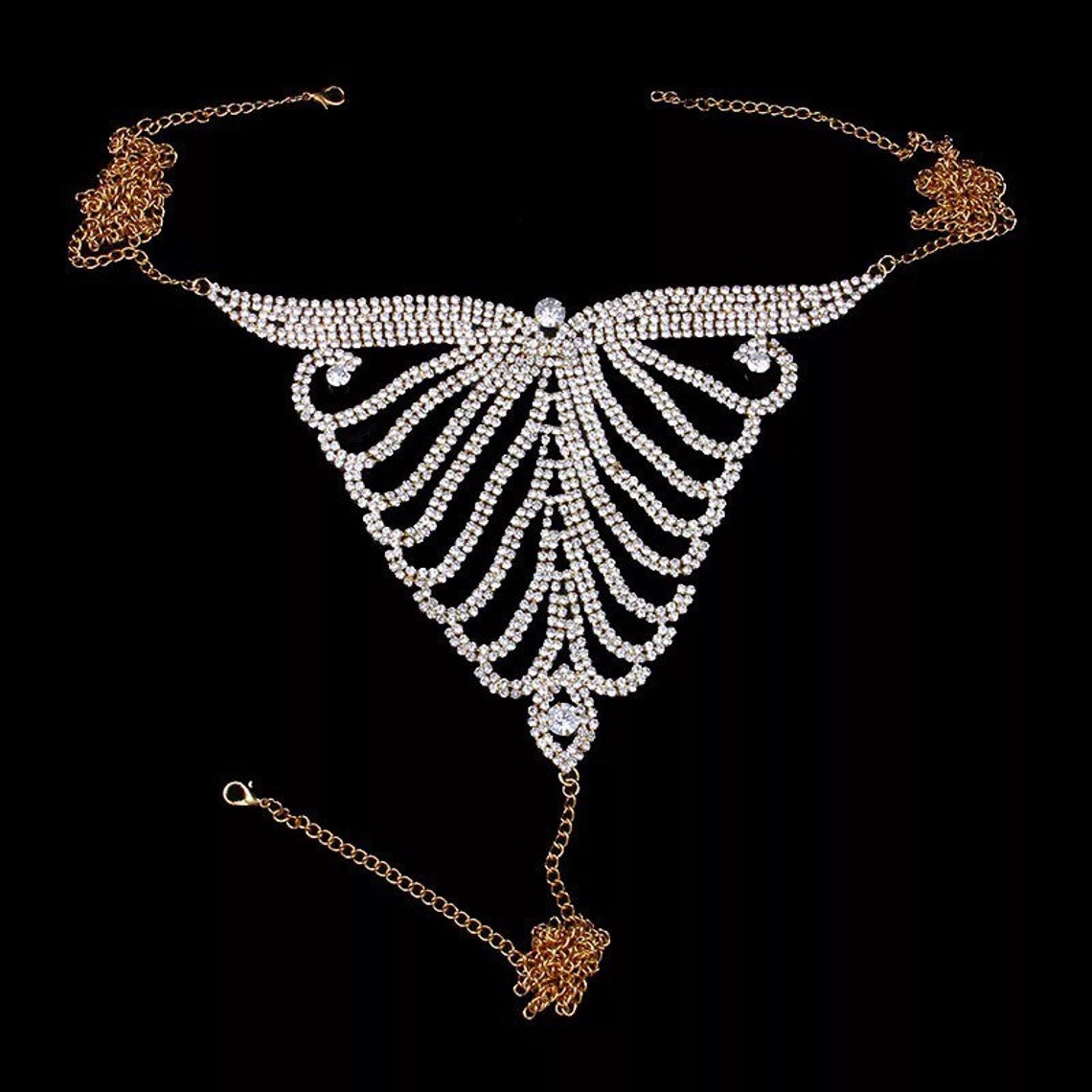 Exotic Crystal Lingerie Diamond Gold Bikini Body Jewelry Etsy