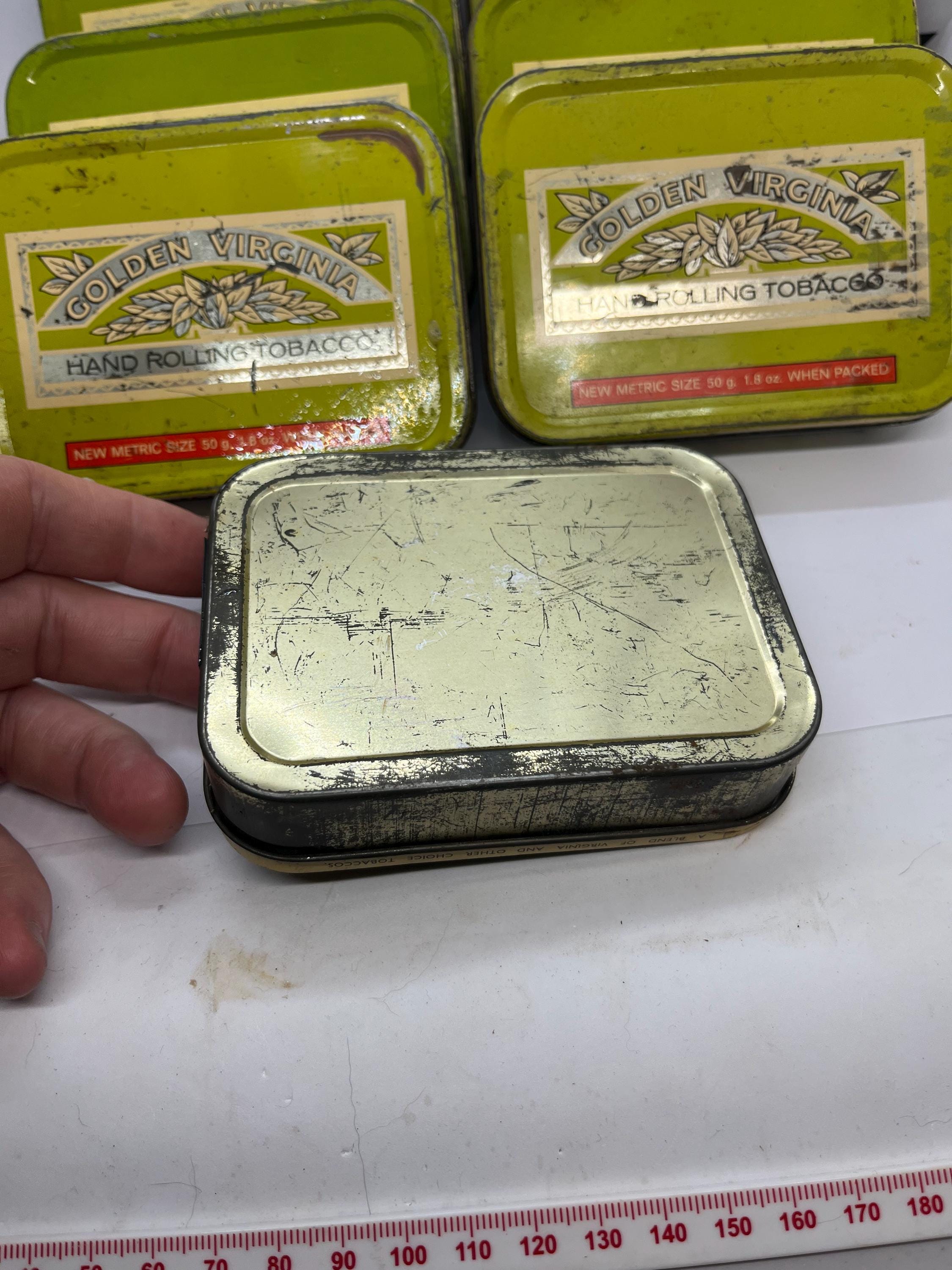 Vintage Golden Virginia Tin Storage Gift - Clean and Good Grade - New  Metric Size Red Label