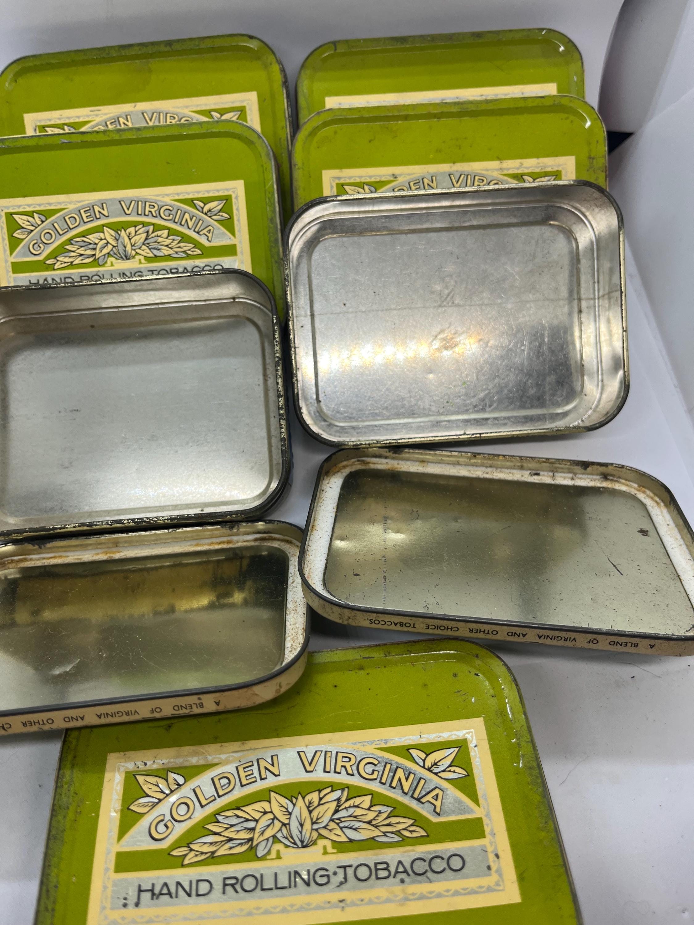 Vintage Golden Virginia Tin Storage Gift - Clean and Good Grade - New  Metric Size Red Label