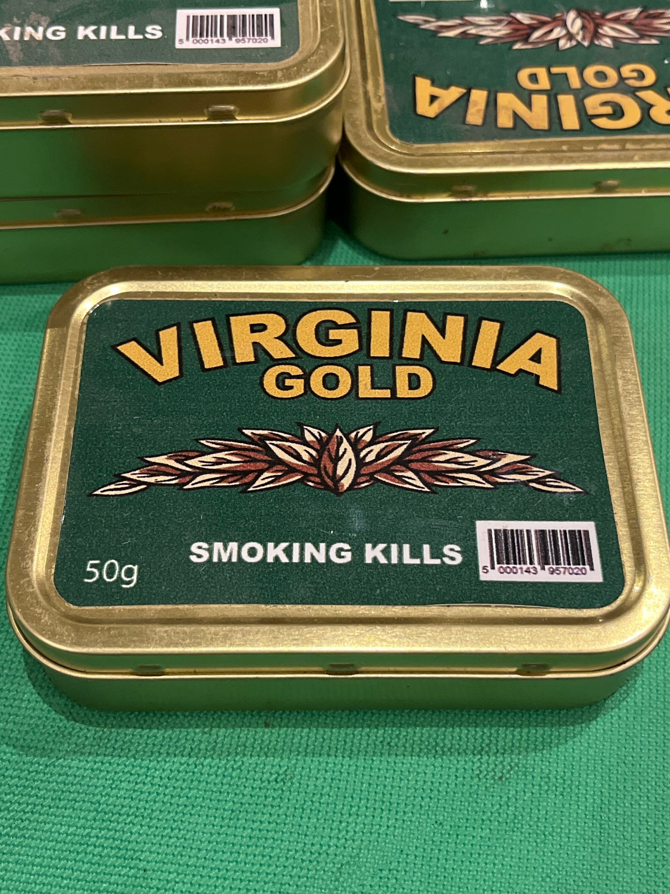 Vintage Virginia Gold Tin Storage Gift Golden
