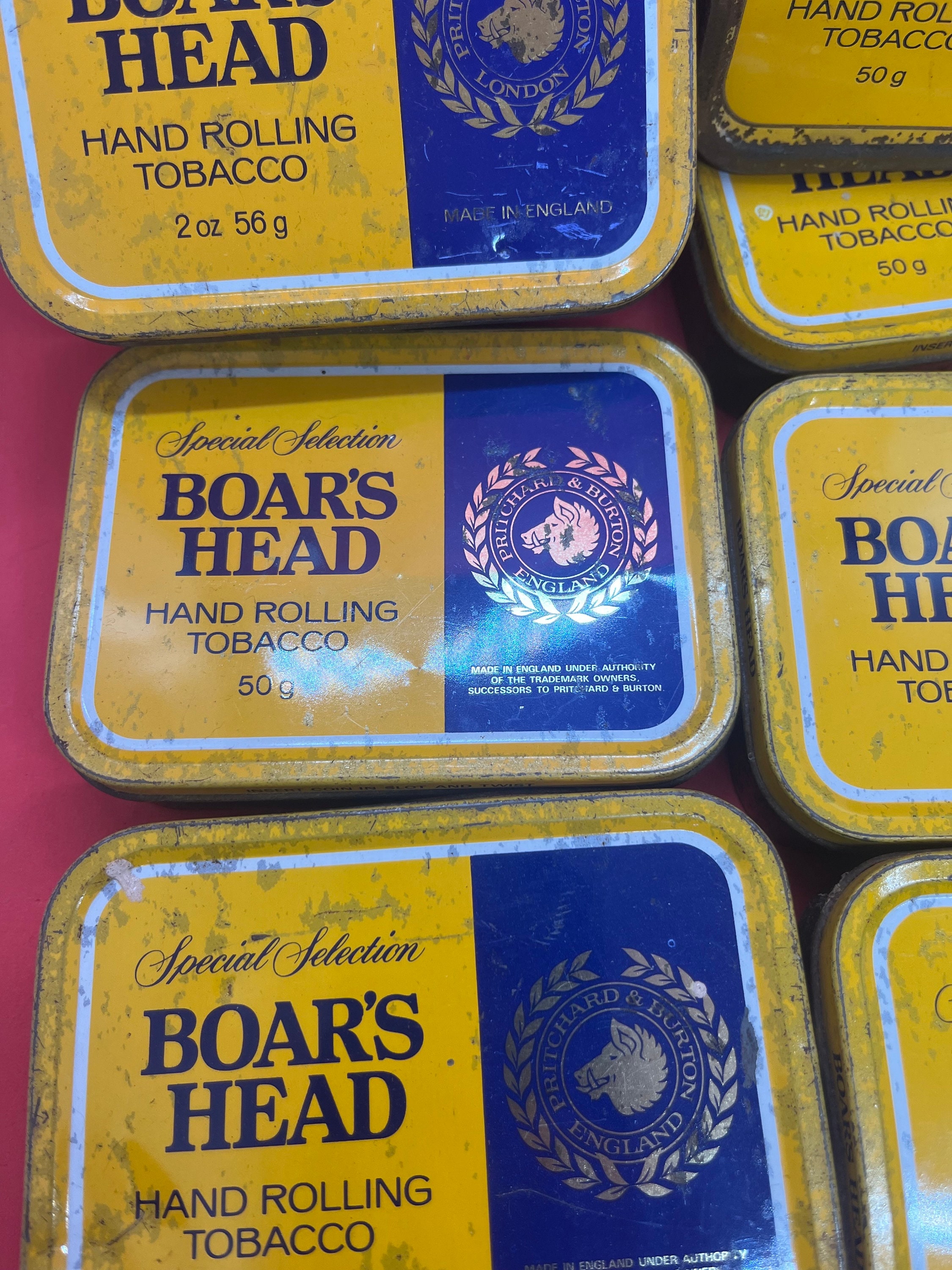 boars head tobacco tin Boar's Head Tobacco Tin Storage Gift Vintage Condition