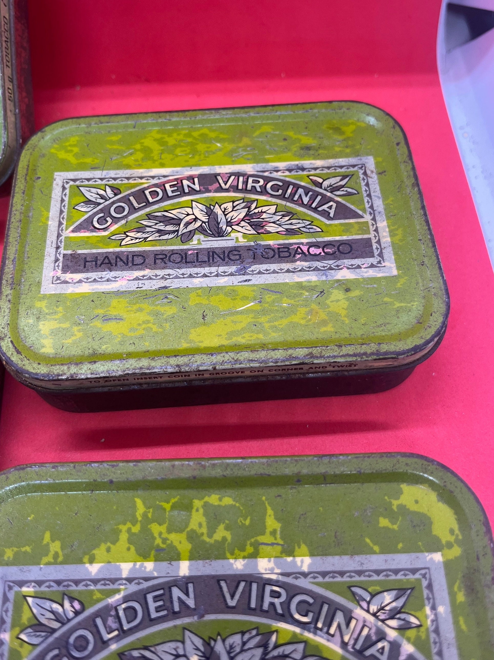 Vintage Golden Virginia Tin Storage Gift