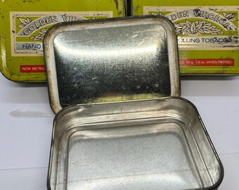 Vintage Golden Virginia Tin Storage Gift - clean and good grade