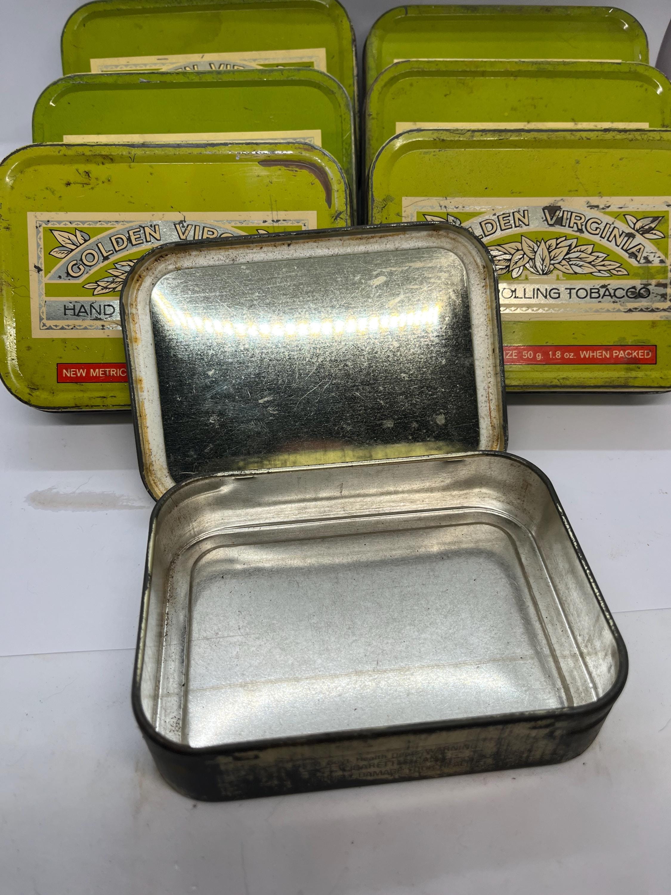 Vintage Golden Virginia Tin Storage Gift - Clean and Good Grade - New  Metric Size Red Label