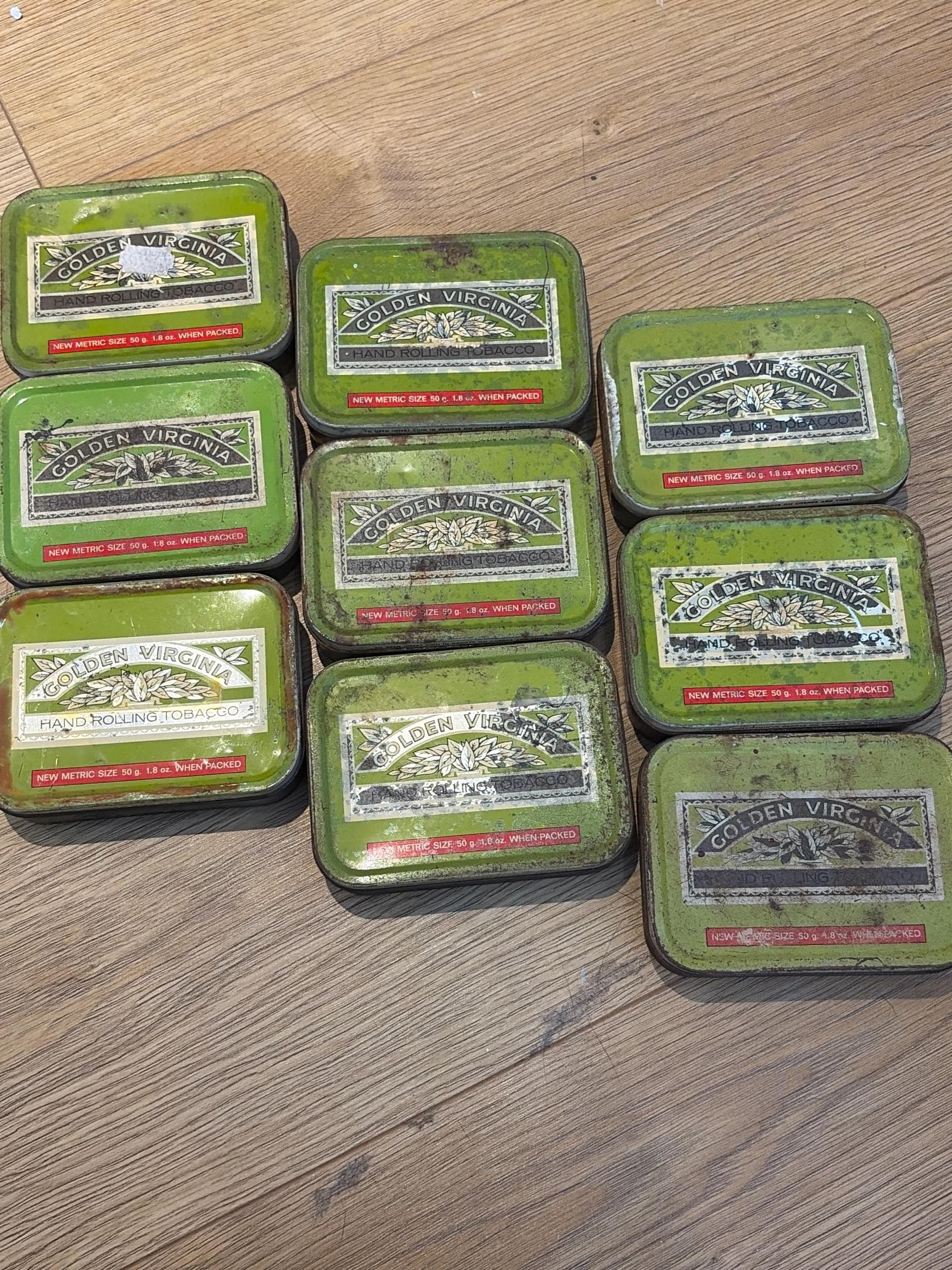 golden virginia hand rolling tobacco tin Vintage Golden Virginia Tin Storage Gift - New Metric Size Red Label -  Heavy Wear