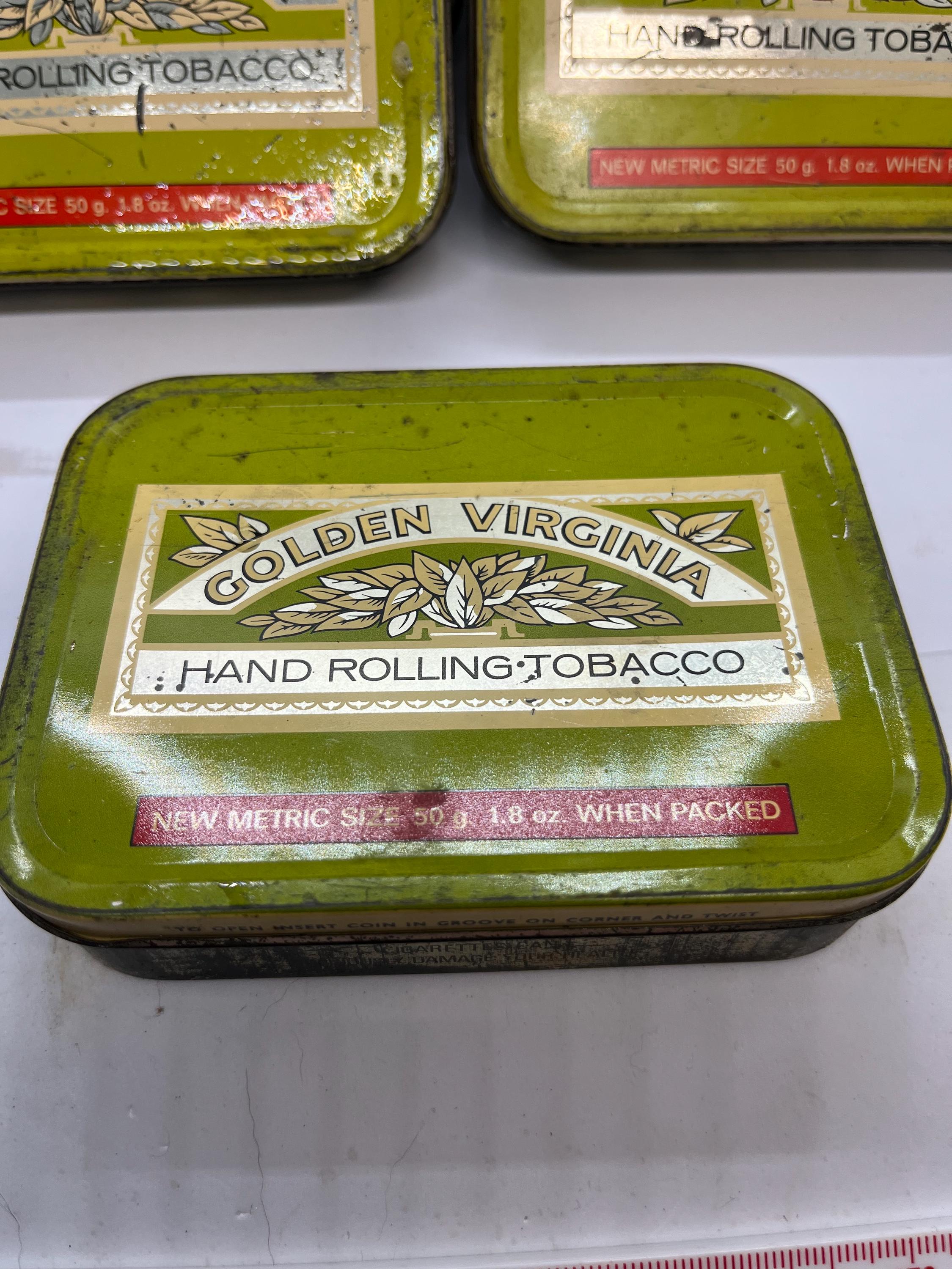 Vintage Golden Virginia Tin Storage Gift - Clean and Good Grade - New  Metric Size Red Label