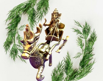 Ganesh on sled - perfect gift for any occasion - decoration, center piece