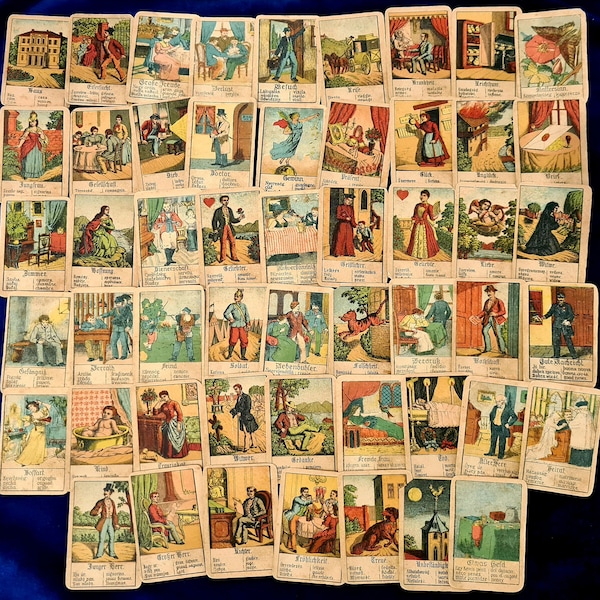 Reading with 120+ year old Gypsy cards - 53cards in the Grand Tableau for all aspect of life with special strong energy / Voice reading