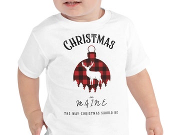 Maine Christmas Shirt for Toddler, Toddler Christmas in Maine T-Shirt, Maine Christmas Gift Toddler, Matching Maine Christmas Family Shirts