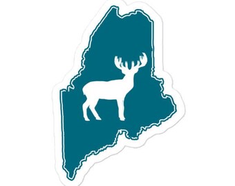 Maine Moose Sticker, Maine Decal, Maine Bumper Sticker, Maine Sticker, Gift for Mainer, Cute Maine Moose Sticker and Decal, Maine Gift Women
