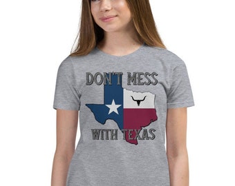 Kid's TEXAS PRIDE T-Shirt, Don't Mess With Texas Tee for Kid's, Texas Strong, Gift for Texas Kid's, Cool Texas T-Shirt for Boy's & Girl's