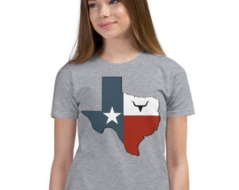 Kid's TEXAS PRIDE T-Shirt, Texas Longhorn Lonestar Shirt Youth, Gift for Texas Kids, Texas T-Shirt for Kid's, Texas Gift Kids Boy's & Girl's