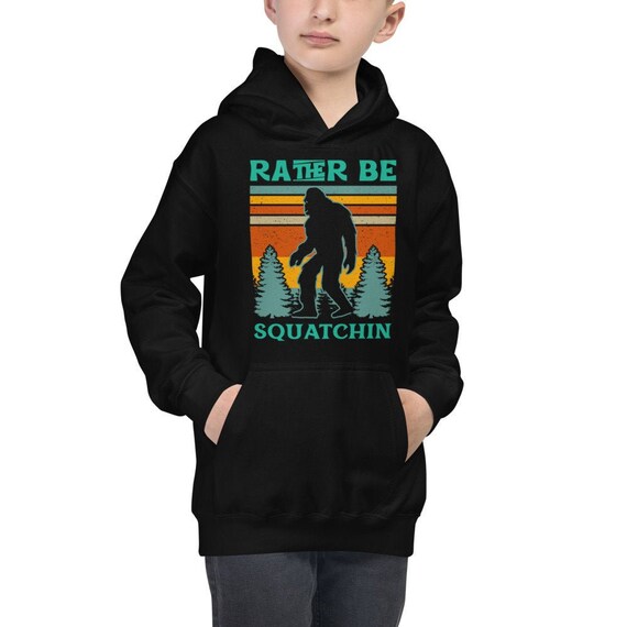Kleding Unisex kinderkleding Unisex babykleding Hoodies & Sweatshirts Kids Sasquatch Sweatshirt voor back to school Peuter Bigfoot Rock On Silhouette Pullover Fleece Hoodie 