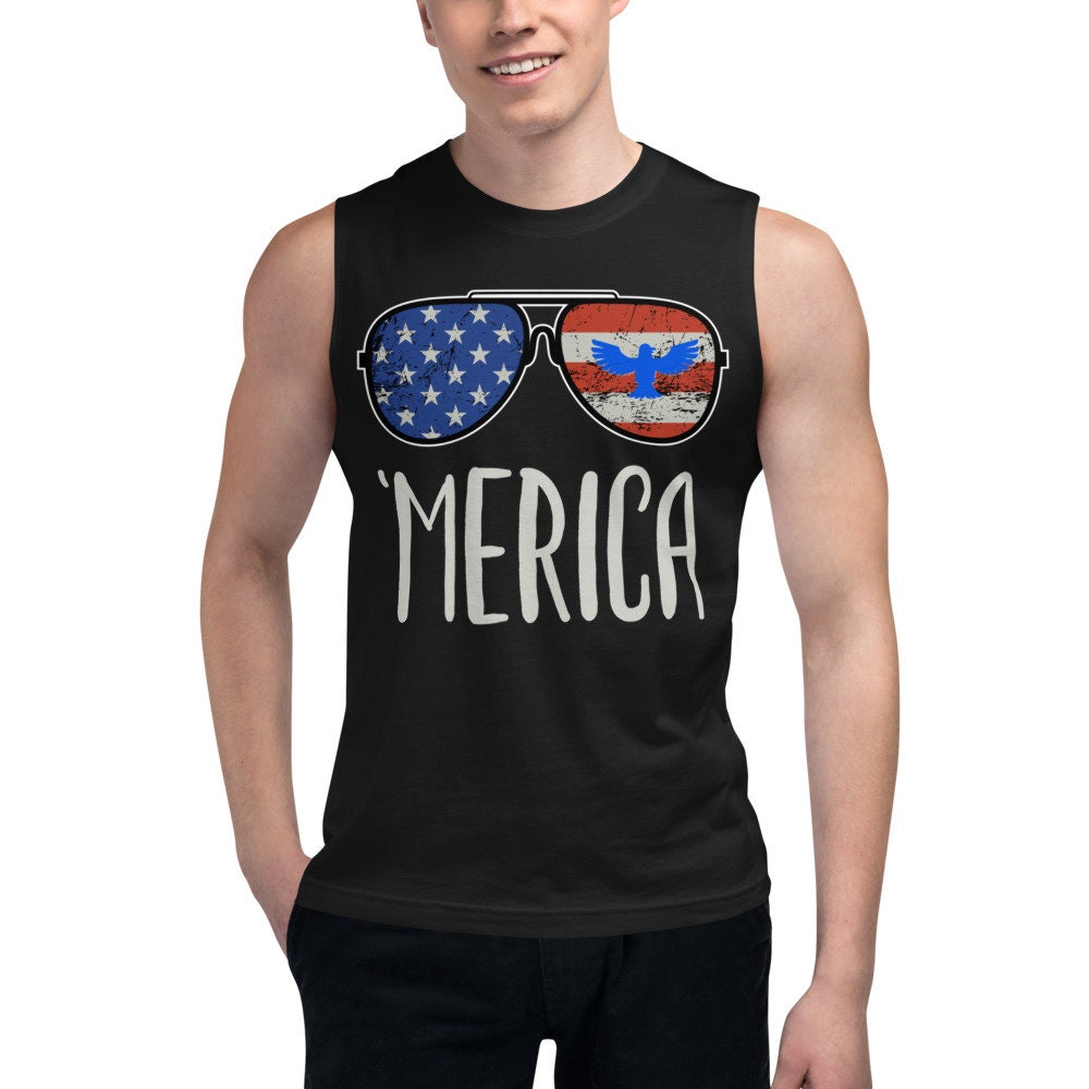 4th of July Muscle Tank Men's Independence Day Freedom Etsy