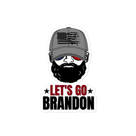 Let's Go Brandon Sticker, Let's Go Brandon Sticker for Men, Bearded Man  Let's Go Brandon Decal, Cool Let's Go Brandon Bumper Sticker for Dad 