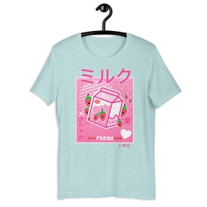 Camiseta japonesa Kawaii retrô Vaporwave Pink 90's Strawberry Milk Shake Anime GeorgeNotFound Fan Girl Gamer/Gaming e presente Kawaii