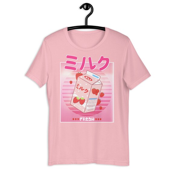 Japanese Milk Carton T-Shirt Gift Strawberry Milkshake Tee Japanese Milk Carton T-Shirt Gift Strawberry Milkshake Tee