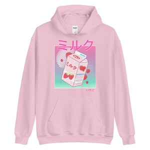 Rosa retro 90 vaporwave japonês kawaii morango milk shake caixa anime presente. GeorgeNotFound Fan Girl ou Boy Gamer/Jogos e Moletom com Capuz