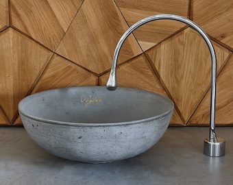 V_32 Grey Bathroom Sink | handcrafted concrete sinks and basins