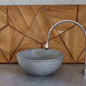 Grey color vanity top sink |  Counter top, handmade bowl shape washbasin  | Small bathroom vessel sink | Professionally sealed