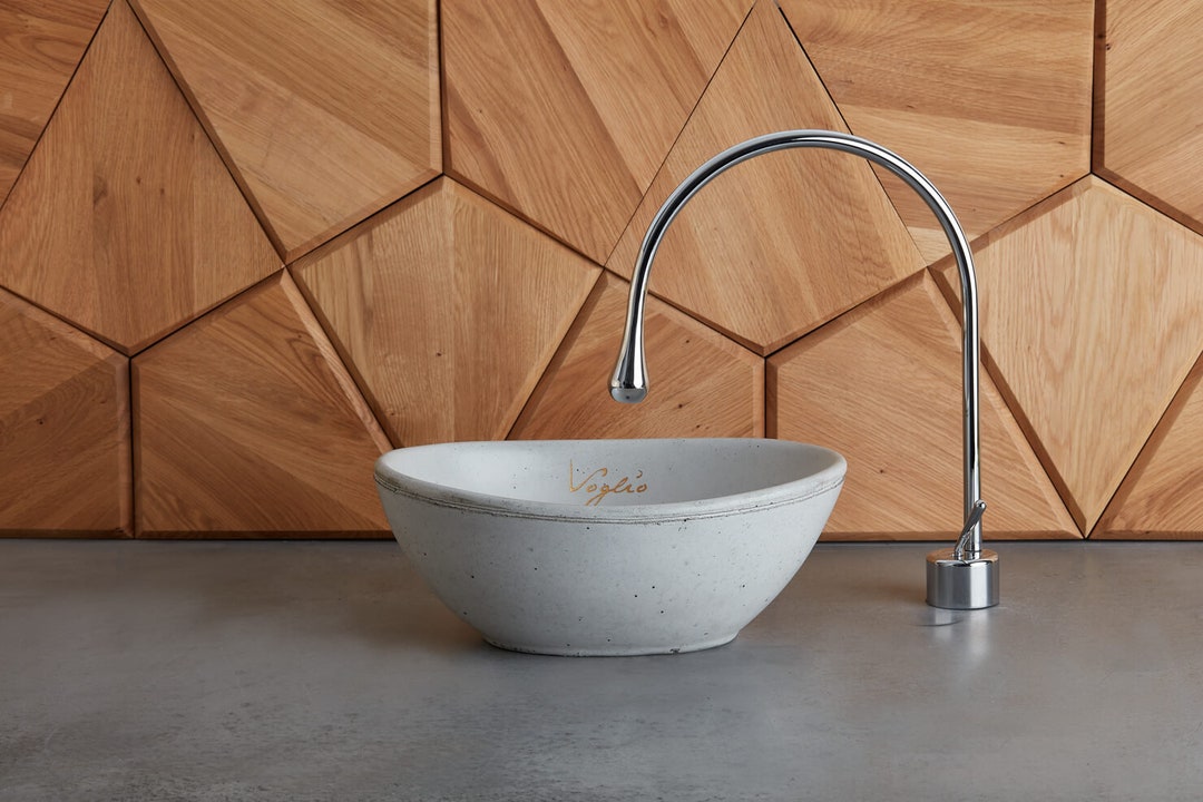 V_71 Light Grey Bathroom Sink Concrete Sink Round Sink Etsy