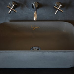Bathroom Vanity Top Washbasin | Concrete countertop Sink | Handmade Vessel Sink  | Rectangular  |  anthracite colour  | Top-mounted