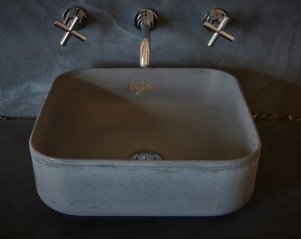 V_13 Bathroom Sink | Concrete Sink /Vessel sink made of concrete all Handmade