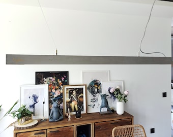 Gray concrete" pendant lamp, line modern reception desk loft lamp. Unique, fits perfect for kitchen island and dinning table!