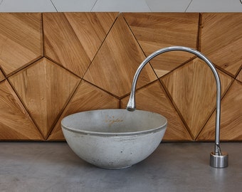 V_51 Light grey  Bathroom Sink | Concrete Sink / countertop basin /  table top sink / washstand / washroom /  bathroom washbasin / concrete